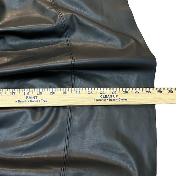 Current Air Faux Leather Midi Skirt Medium Fit And Flare Smocked Waist Pull On - Picture 10 of 10